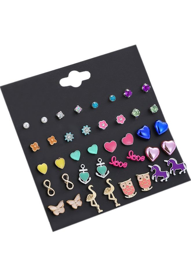 20 Pairs Cute Animal Fruit Combination Hypoallergenic Stud Earrings Set for Girls Women Sensitive Ears, Pearl Earrings Jewelry Multi-Styles