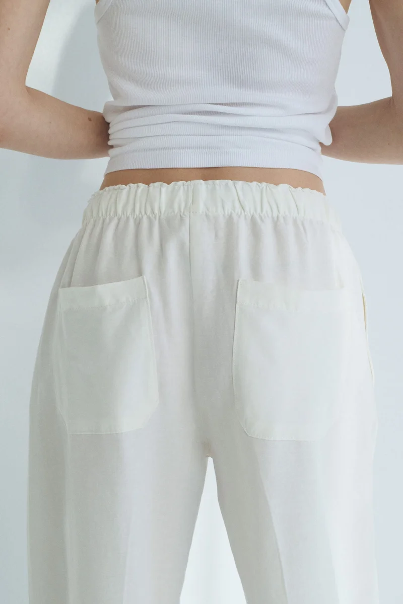 H&M Linen-blend drawstring trousers