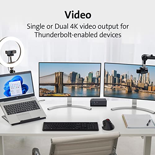 Kensington USB-C and Thunderbolt Dock, up to 100W Charging, Dual 4K, for Mac, Windows and Surface (K37010NA) - Image 4
