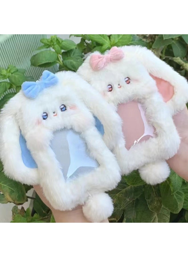 NIBEMINENT 1 - Piece Kitty Plush Kpop Photo Card Holder Pendant Key Chain ID Badge Holder ID Card Holder Photo Card Protector for School ID Office ID Access Card for Women Girls