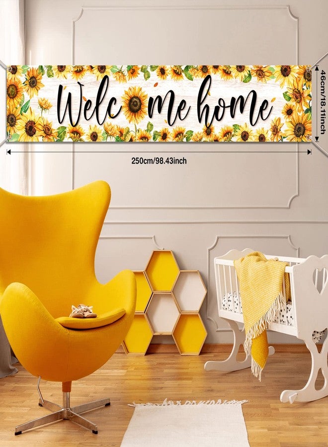 Breling Large Welcome Home Banner Decorations Sunflower Welcome Home Yard Sign Sunflower Banner for Military Homecoming Deployment Returning Party Supplies, 98 x 18 Inches - Image 3
