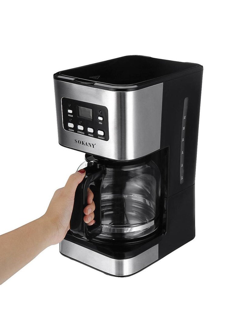 sokany American Drip Coffee Machine 12 Cups 1.5L 950W CM-121E Black - Image 1