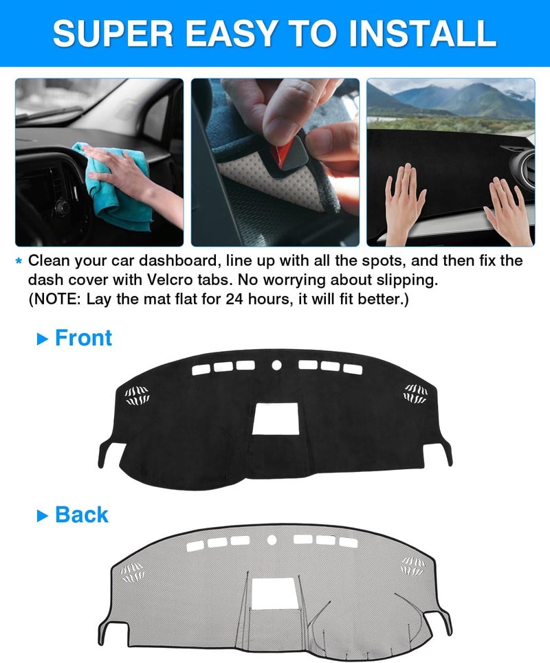 Autorder Dashboard Cover Mat for 2008-2010 Dodge Charger - Flannel Sunshade UV Protector - Image 5