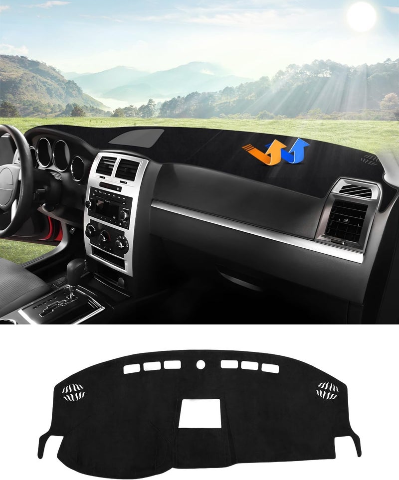 Autorder Dashboard Cover Mat for 2008-2010 Dodge Charger - Flannel Sunshade UV Protector - Image 1