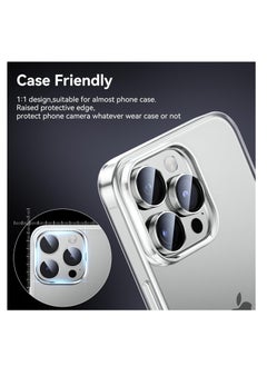Generic Camera Lens Protector for iPhone 15 Pro Max/15 Pro/14 Pro Max/14 Pro, Ultra-tough HD Individual Lens Protectors, Scratch Resistant, Ultra-thin Tempered Glass, Armorite Series, 1 Pack (silver-Diamond)Tempered Glass Screen Camera Lens Protector for Apple iPhone 15 Pro Max/iPhone 15 Pro (Silver)  - Image 2
