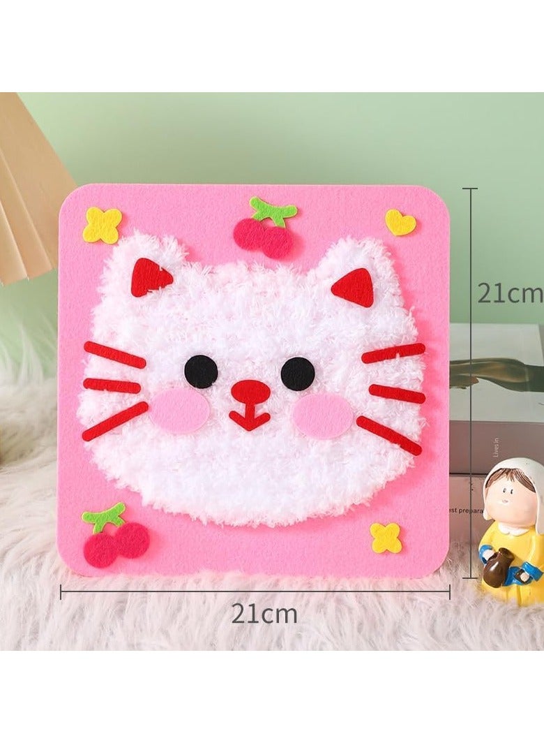 3 Pack DIY Embroidery Doll Set for Kids  Funny Cartoon Animal Sewing Craft Kit, Cartoon Animal Felt Embroidery Stitching with Stickers  - Image 2