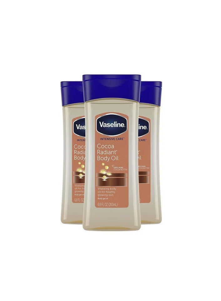 Vaseline Intensive Care Cocoa Radiant Body Oil 200ml Pack of 3