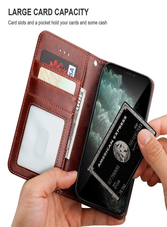 Bocasal Compatible with iPhone 12 & iPhone 12 Pro Wallet Case with Card Holder PU Leather Magnetic Detachable Kickstand Shockproof Wrist Strap Removable Flip Cover 6.1 inch (Brown) - Image 4