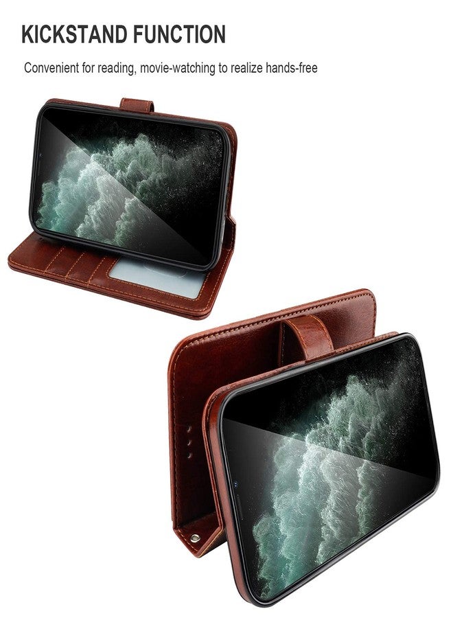 Bocasal Compatible with iPhone 12 & iPhone 12 Pro Wallet Case with Card Holder PU Leather Magnetic Detachable Kickstand Shockproof Wrist Strap Removable Flip Cover 6.1 inch (Brown) - Image 5