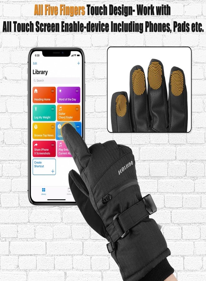 HOIHOO Ski Gloves, Waterproof Warm 3M Thinsulate Snow Gloves Touchscreen Cold Weather Winter Gloves Snowboard Gloves Fits Both Men & Women - Image 4