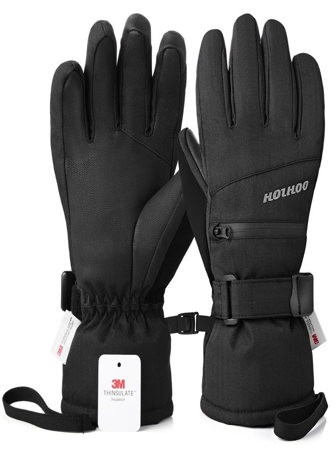 HOIHOO Ski Gloves, Waterproof Warm 3M Thinsulate Snow Gloves Touchscreen Cold Weather Winter Gloves Snowboard Gloves Fits Both Men & Women - Image 2