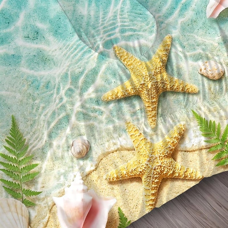 FUYEUN Beach Ocean Bedding Set for Kids Twin Seashell Starfish Comforter Set for Boys Girls Bedroom Quilt Bed Set 1 Comforter 1 Pillowcase - Image 5