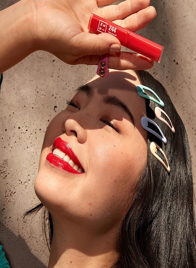 3إنا أحمر شفاه ثري إن إيه ذا كلر ليب غلو - أحمر شفاه عالي الصبغة للنساء بزبدة الشيا - تأثير ملمع ومرطب للشفاه - 244 أحمر لامع كلاسيكي - 0.05 أونصة - Image 5