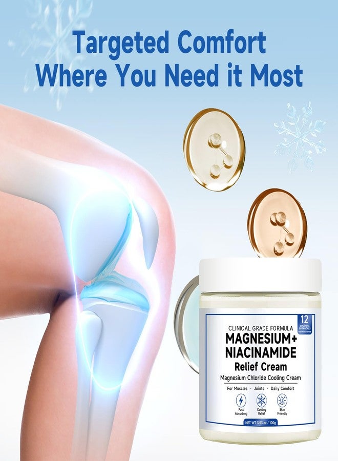 Kaminii Magnesium Niacinamide Relief Cream - Magnesium Cream for Joints, Leg, Foot, 12 Ingredients for Relief, Fast Acting Cooling Formula, Lightweight, Non-greasy -1PC - Image 3