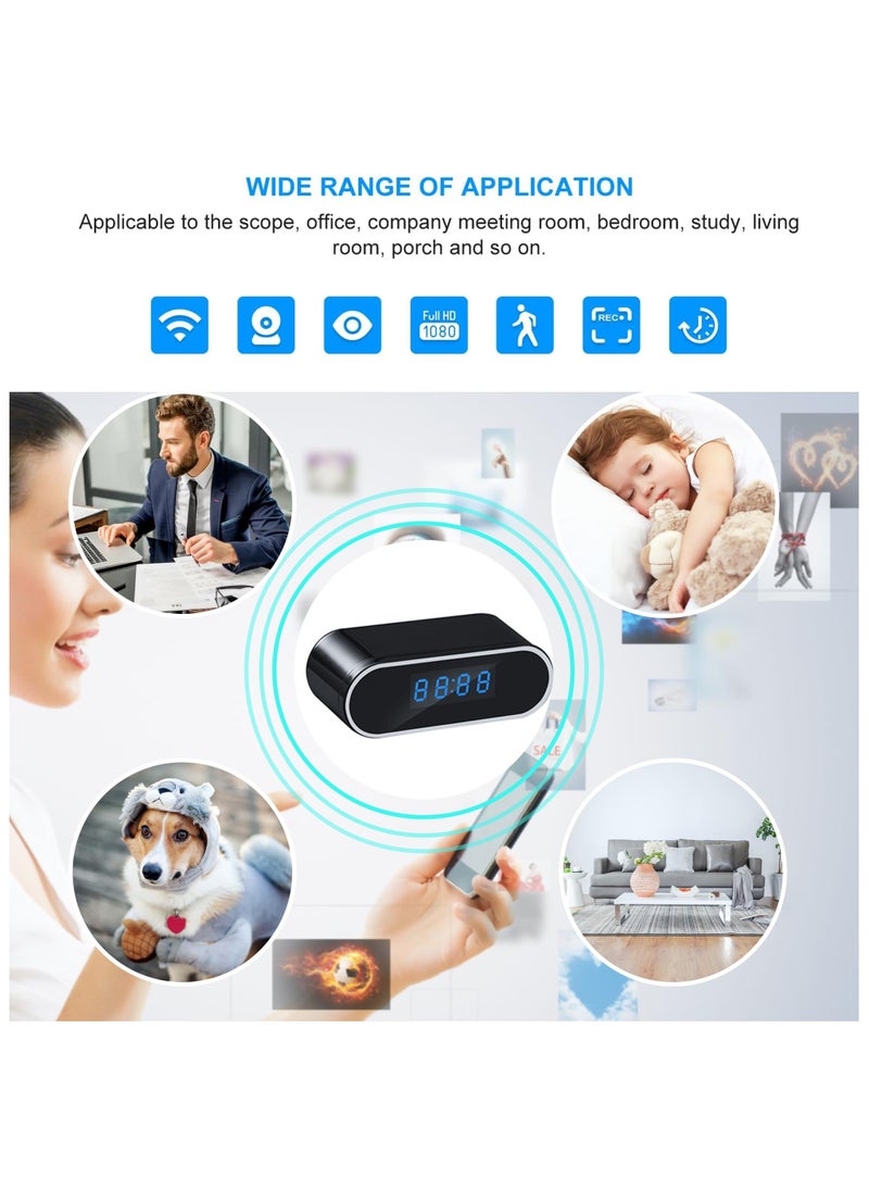AAS ECOM - Wifi Camera Digital Table Clock Wireless Hidden Mini Camera Full HD 1080P, Motion Detection, Tiny Cams Small Nanny Cameras For Home Office Room Security Camera, Baby Monitor, Camera Digital Wireless - Image 1