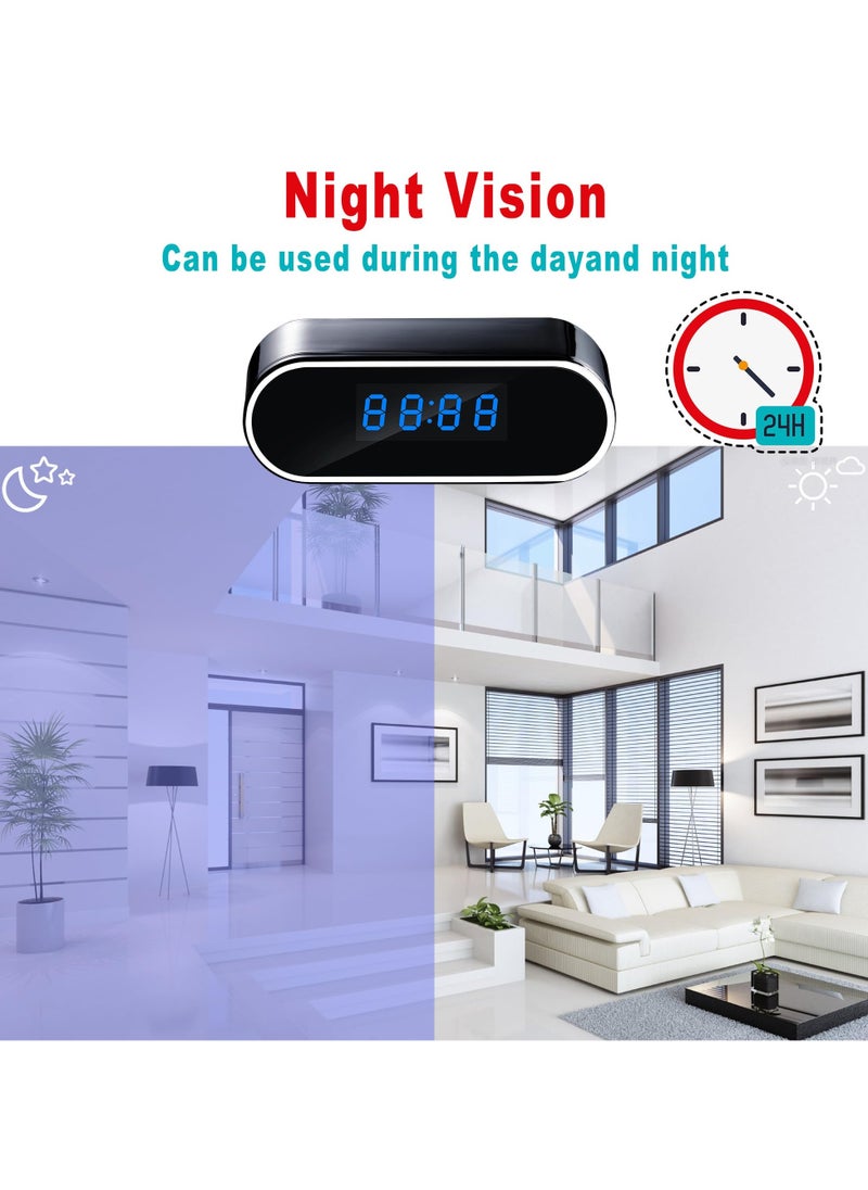AAS ECOM - Wifi Camera Digital Table Clock Wireless Hidden Mini Camera Full HD 1080P, Motion Detection, Tiny Cams Small Nanny Cameras For Home Office Room Security Camera, Baby Monitor, Camera Digital Wireless - Image 1