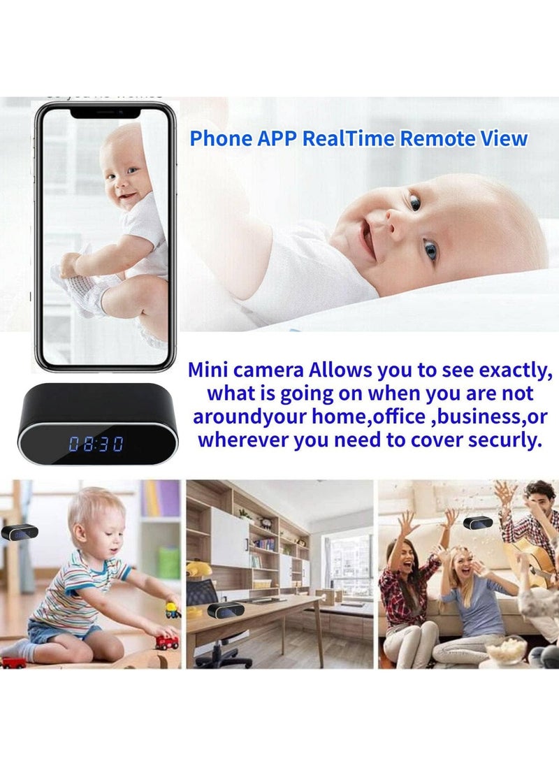 AAS ECOM - Wifi Camera Digital Table Clock Wireless Hidden Mini Camera Full HD 1080P, Motion Detection, Tiny Cams Small Nanny Cameras For Home Office Room Security Camera, Baby Monitor, Camera Digital Wireless - Image 1