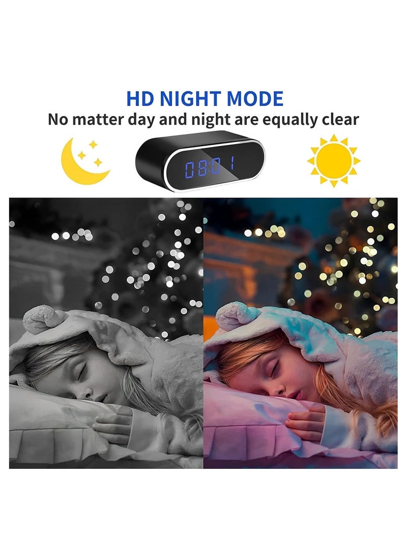 AAS ECOM - Wifi Camera Digital Table Clock Wireless Hidden Mini Camera Full HD 1080P, Motion Detection, Tiny Cams Small Nanny Cameras For Home Office Room Security Camera, Baby Monitor, Camera Digital Wireless - Image 1