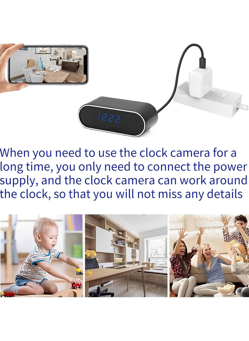 AAS ECOM - Wifi Camera Digital Table Clock Wireless Hidden Mini Camera Full HD 1080P, Motion Detection, Tiny Cams Small Nanny Cameras For Home Office Room Security Camera, Baby Monitor, Camera Digital Wireless - Image 1