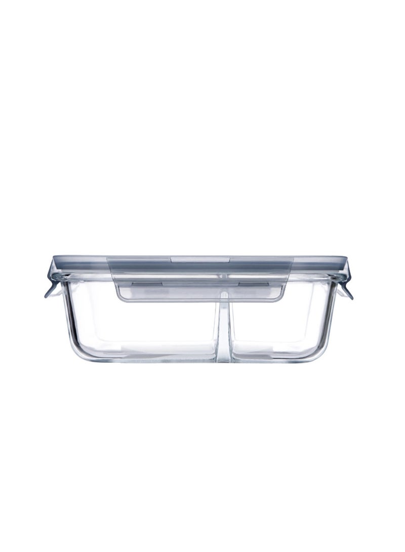 Yuwell 2 Pieces Glass Meal Prep Containers Glass Food Storage Containers With Lids, Glass Lunch Box, Portion Control, Airtight Container Glass Bento Box Lunch 840 ML Food Container Inside Two Portion Box With Steam Vent  Control Air Circulation - Image 5