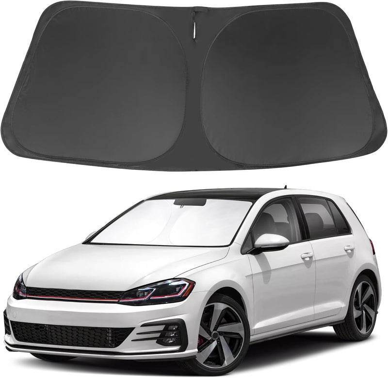 إل إتش إف لايف حاجب شمس زجاج أمامي متوافق مع فولكس فاجن جولف GTI e-Golf VW Golf R 4 أبواب هاتشباك 2015-2021، ملحقات حاجب شمس، واقٍ للشمس، يحافظ على برودة السيارة - Image 1