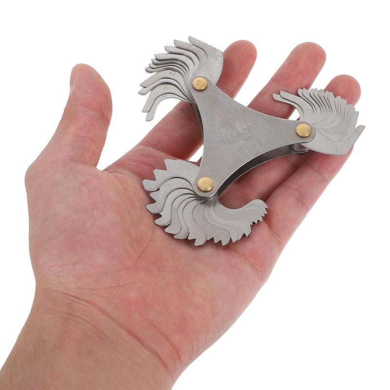 Carbon Steel Thread Pitch Gauge Set for Internal External Screw Measurement Clear Scale - Image 5