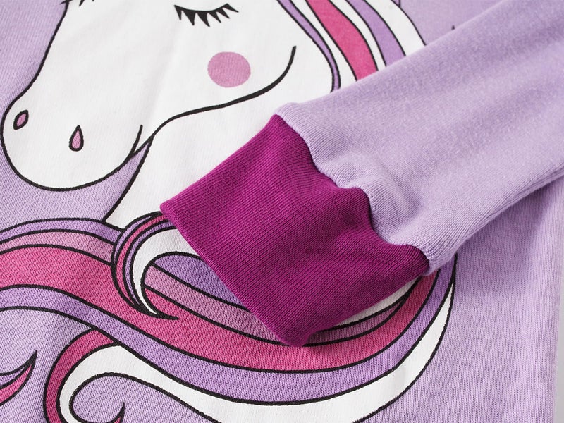 Dolphin Fish Girls Pajamas 100% Cotton Toddler Pjs Clothes Long Sleeve Kid Pjs Sleepwear Sets Size 6 Purple - Image 4