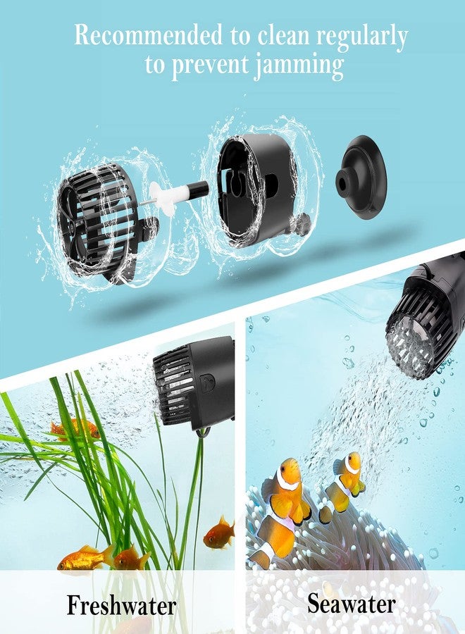 AQQA Aquarium Wave Maker,3W/5W/10W/15W Suction Cup Fish Tank Single Powerhead Pump，110V/60Hz Ultra Quiet Submersible Circulation Pump,360°Adjustable For Freshwater Saltwater Black - Image 5
