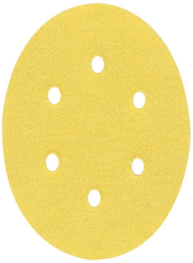 نورتون قرص كشط Norton 07660701636 Universal Vac Hole Abrasive Disc مزود بخطاف وحلقة تثبيت، وبطانة ورقية، وأكسيد الألومنيوم، و6 فتحات، وقطر 6 بوصات، وحبيبات P80 خشنة (عبوة من 25 قطعة) - Image 1