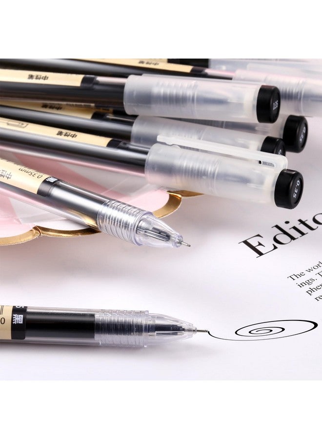 Chinco 12 Pieces 0.35 Mm Black Gel Ink Pen Extra Fine Ballpoint Pen For Office School Stationery Supply - Image 2