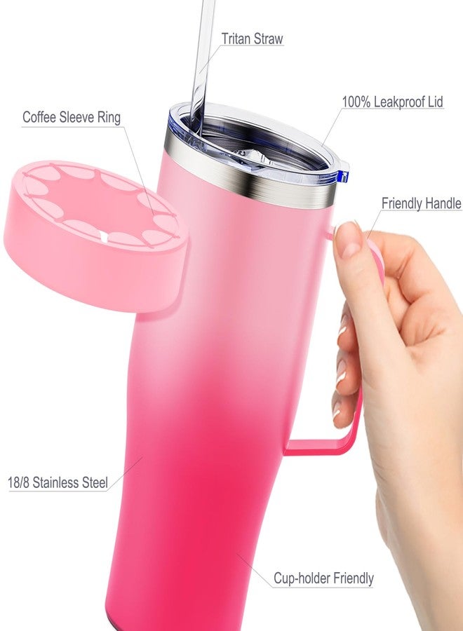 Greatyos Universal Iced Coffee Sleeve with Handle - Insulated Double Wall Reusable Stainless Steel Holder Insulator for Cold Drinks Fits Small Medium Large To Go Cups Gifts for Men Women Him Her (Sakura) - Image 5
