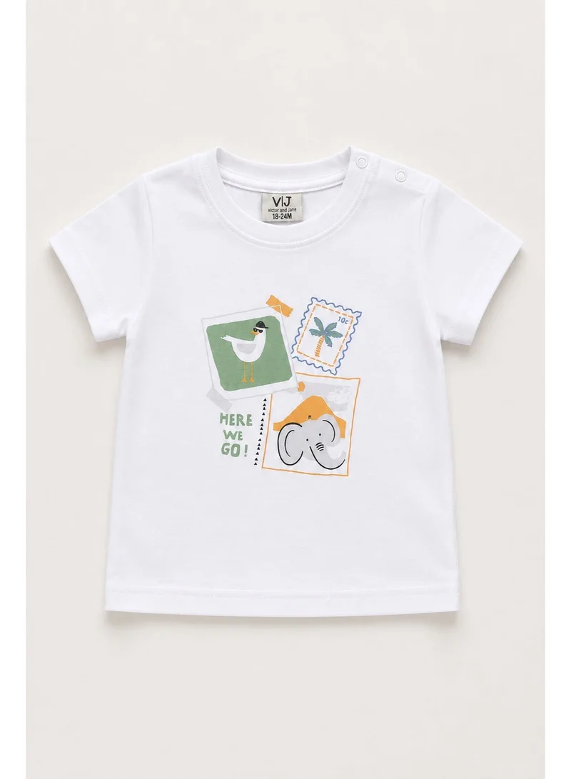 Victor And Jane  Infant Boys Bird Graphic Cotton Pajama Set – T-Shirt & Pajama Pants Nightwear for Men | Best Price UAE