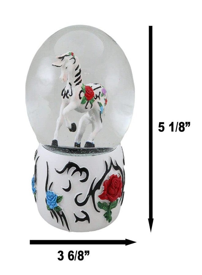 Ebros Gift Trail of Painted Ponies Western Roses Vine Petals Tribal Rose Horse Glitter Water Globe 5.25" Tall Farmhouse Ranch Cabin Country Snow Globes Collectible Figurine - Image 2
