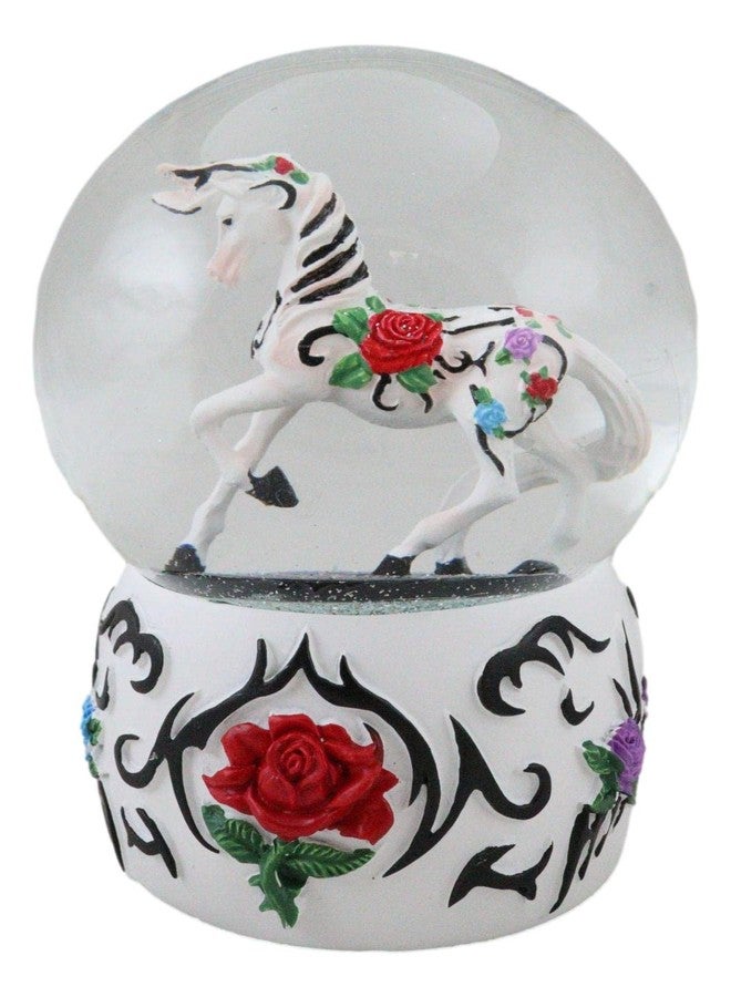 Ebros Gift Trail of Painted Ponies Western Roses Vine Petals Tribal Rose Horse Glitter Water Globe 5.25" Tall Farmhouse Ranch Cabin Country Snow Globes Collectible Figurine - Image 4