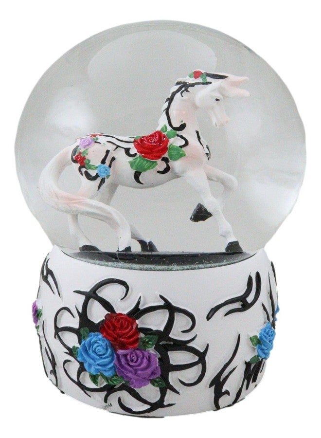 Ebros Gift Trail of Painted Ponies Western Roses Vine Petals Tribal Rose Horse Glitter Water Globe 5.25" Tall Farmhouse Ranch Cabin Country Snow Globes Collectible Figurine - Image 5