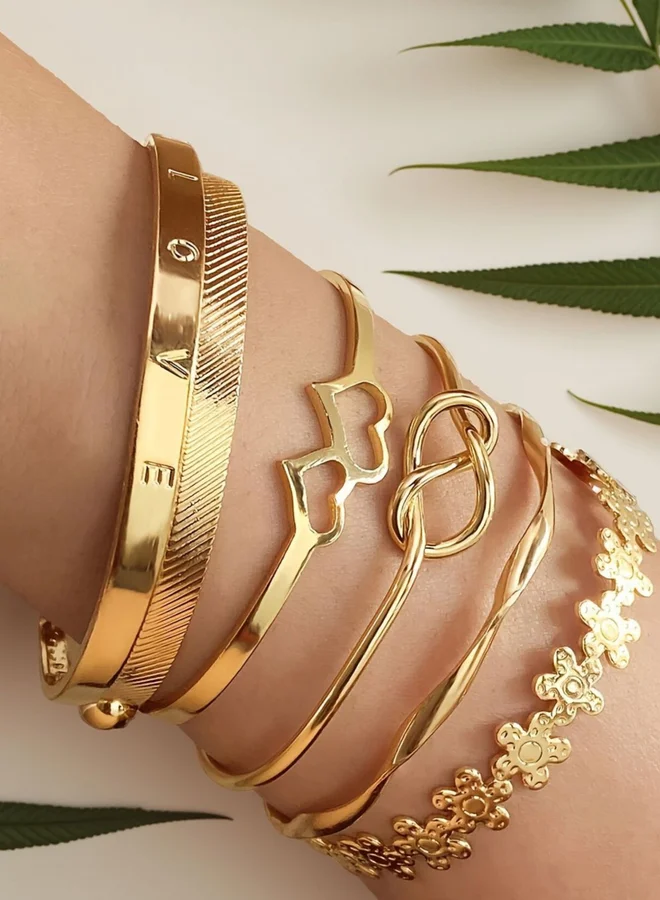 Take Two Take Two Set of 6 - Gold Assorted Bracelet