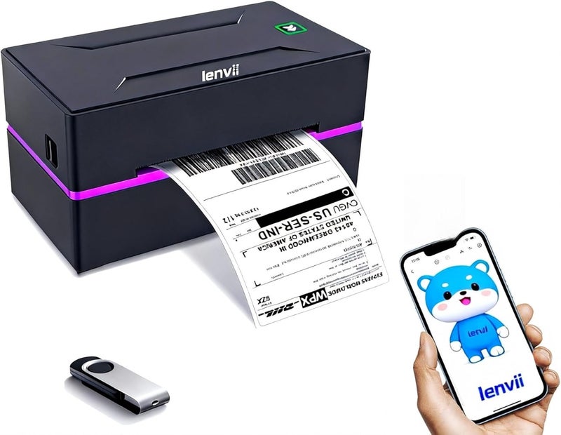 LV-390 4x6 Thermal Label Printer for Shipping Packages | 150mm/s High-Speed Desktop Barcode Printer | Compatible with Amazon, eBay, Shopify, USPS & DHL | Small Business Label Maker Machine