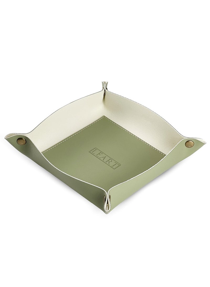 LeArt Valet Tray - Small & Compact Catchall Tray | Desk, Bedside, Home Entrance Entryway Organizer | Valet Tray for Keys, Coins, Stationary, Jewellery (Sage Green) - Image 1