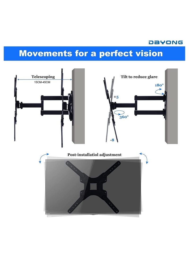 Full Motion Swivel and Tilt TV Wall Mount for 14-55 inch TVs & Monitors,TV Bracket Holds up to 30kg - Image 3