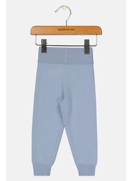 Mila Christina Toddlers Boy Knitted Jogger Pants, Blue  - Image 1