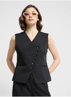 ELLA Slant Button Up Vest  - Image 1