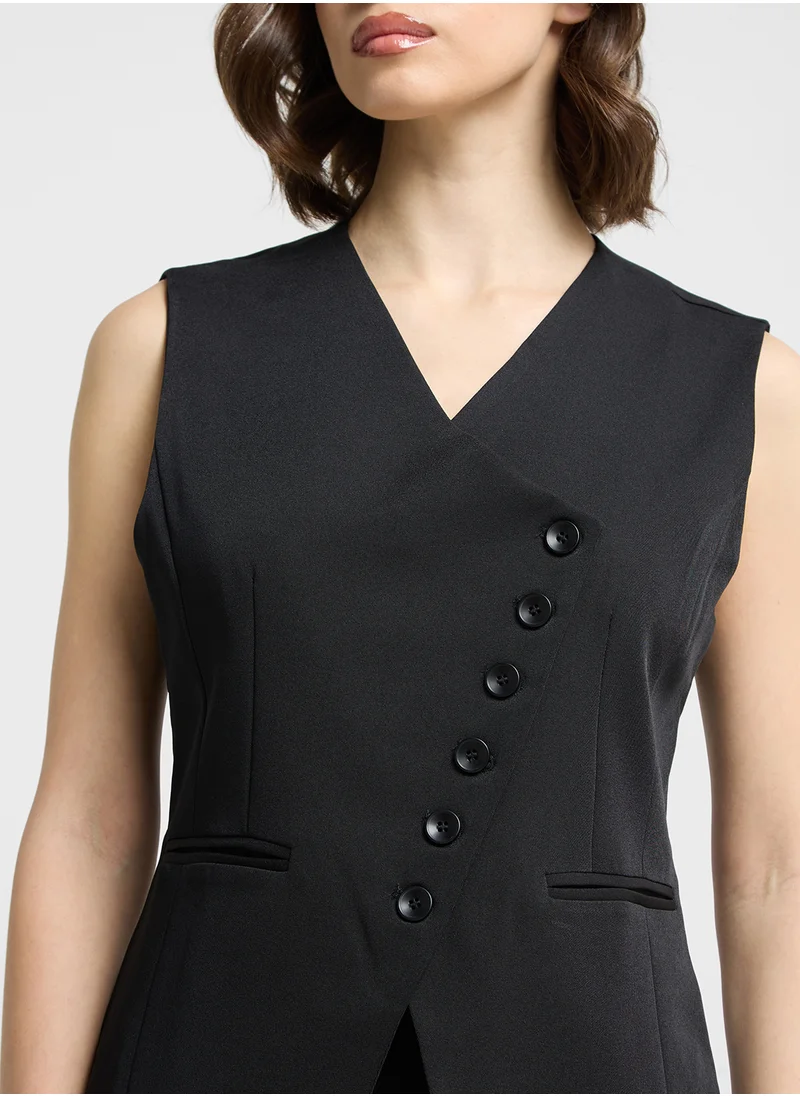 ELLA Slant Button Up Vest