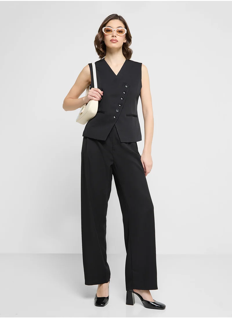 ELLA Slant Button Up Vest