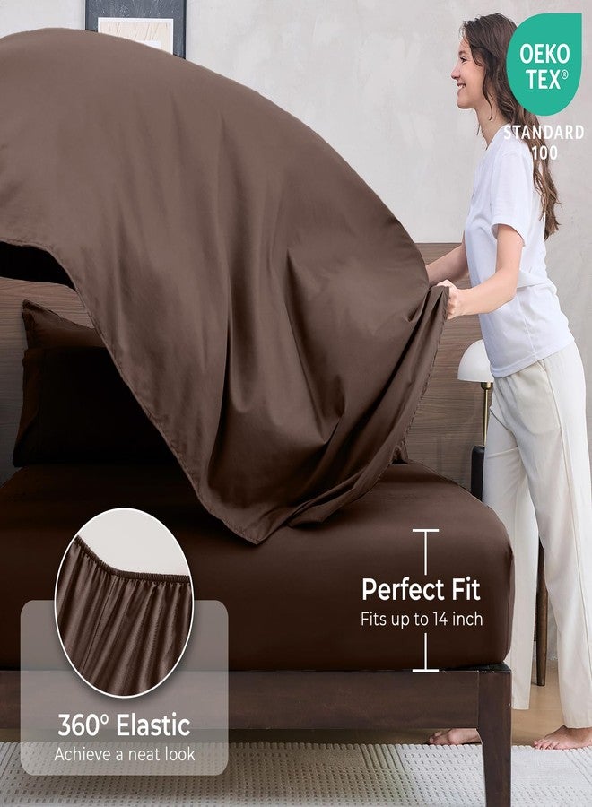 HEVUMYI Brown Queen Comforter Set - 7-Piece All Season Bed in a Bag Queen, Ultra Soft Bedding Set with Comforter, Flat Sheet, Fitted Sheet, Pillowcases, Pillow Shams - Image 5