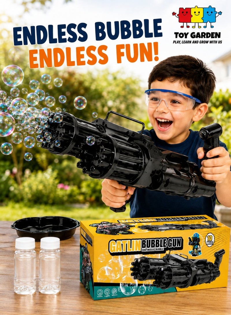 TOY GARDEN 16-Hole Bubble Blaster Gun – Automatic Bubble Machine with Lights & Music for Kids – Fun Outdoor Bubble Toy for Boys & Girls - Image 1