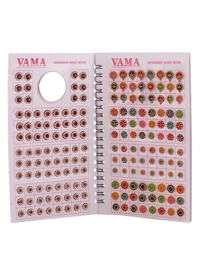 VAMA Fashions Multicolour Stone Border Kumkum Sticker Designer Spiral Bindi Booklet Bride For Women (372 Full Stone Bindi Book) Pack Of 1 - Image 2