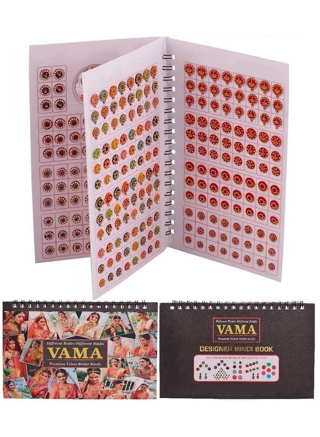 VAMA Fashions Multicolour Stone Border Kumkum Sticker Designer Spiral Bindi Booklet Bride For Women (372 Full Stone Bindi Book) Pack Of 1 - Image 1