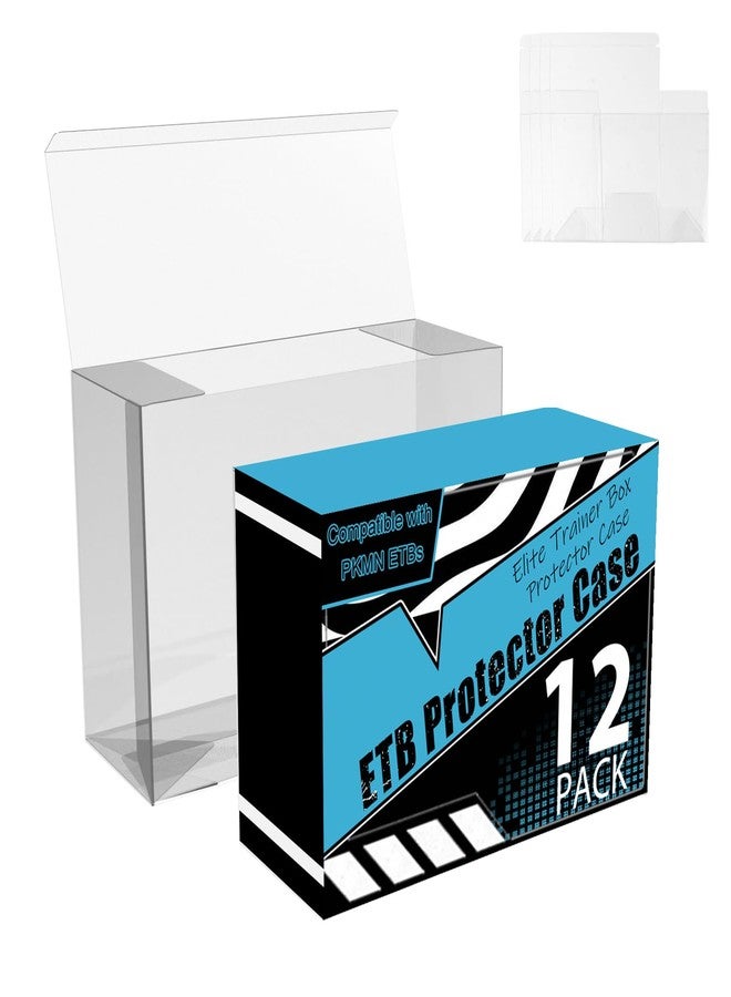 Botyboty 12 Pack ETB Protector Case Compatible with PKMN Elite Trainer Box Protector Cases 0.5mm Thick Plastic Heavy Duty Clear PKMN ETB Case Protector Cover Soft with Protective Film Auto-locking Bottom - Image 1