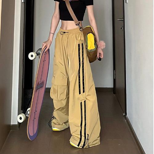 High Waist Street Loose Work Pants Yellow