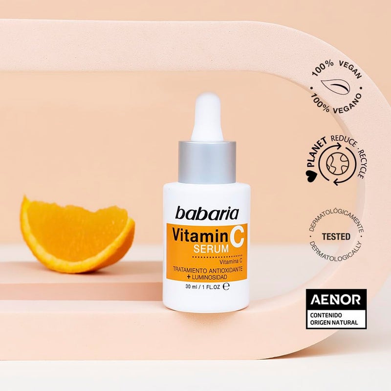 Babaria Vitamin C Face Serum - Helps Improve Elasticity and Flexibility - Reduces Appearance of Dark Spots - Protects Against Airborne Pollutants - Provides Glowing and Anti-Aging Effect - 1 oz - Image 3